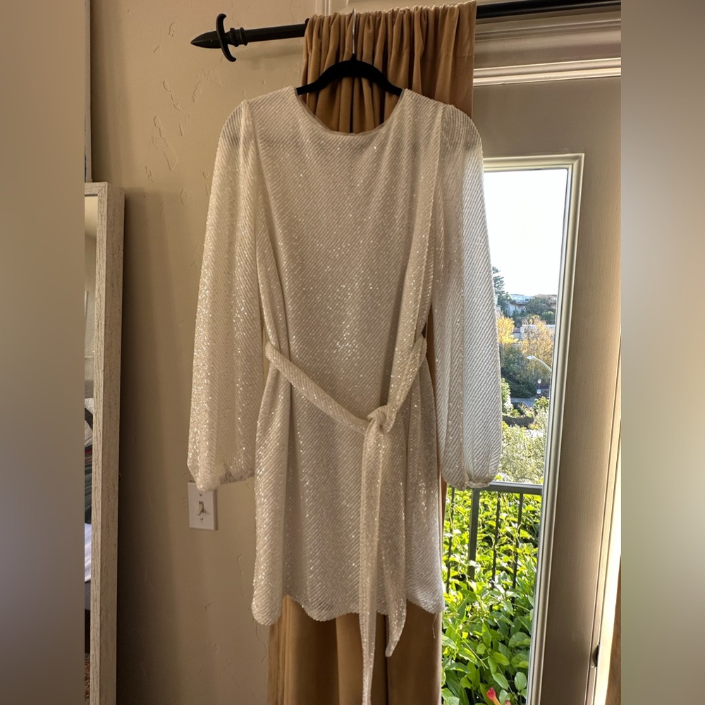 Jenny Yoo White Sequin Dress - Bridal